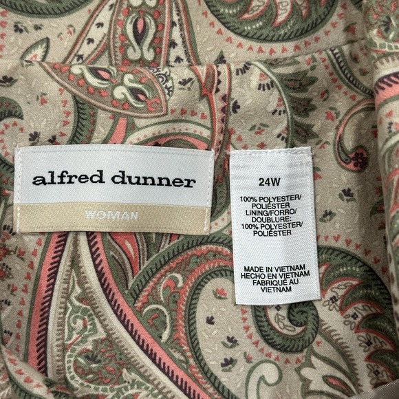 Alfred Dunner Women's Paisley Button Up Jacket Size 24W Lined Long Sleeve - Picture 8 of 15